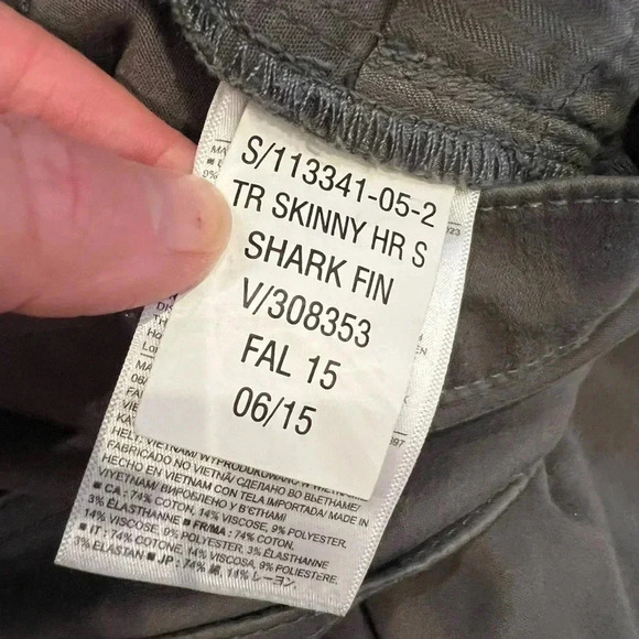 Gap true skinny high rise sateen pants shark fin gray 32s 32 short - Picture 9 of 13